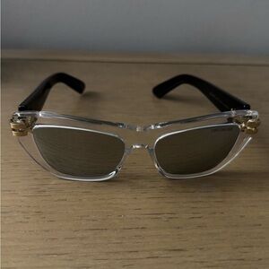 Dior Women's Clear and Black Sunglasses with Gold Accents